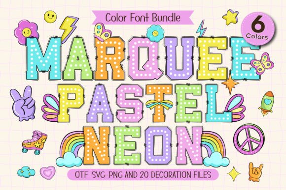 Marquee Pastel Neon: A Playful Font for Bold Creations